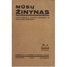 Mūsų žinynas Nr. 4 (182) - 1940