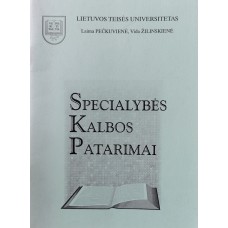 Pečkuvienė L. - Specialybės kalbos patarimai - 2001