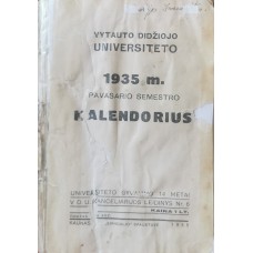 VDU 1935 M. PAVASARIO SEMESTRO KALENDORIUS - 1935